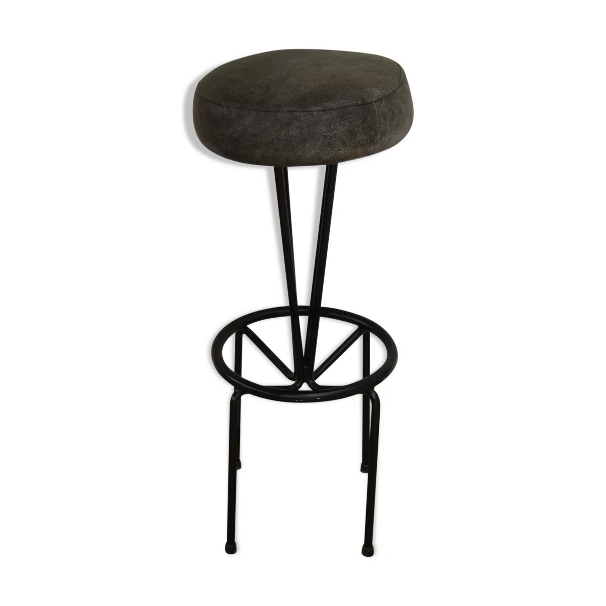 Tabouet métal et cuir