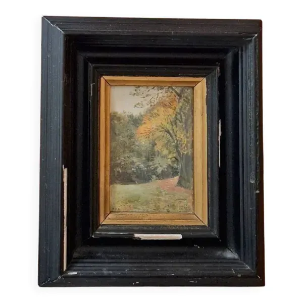 Enrique Atalaya (1851-1914), peintre espagnol - Huile sur carton - Paysage