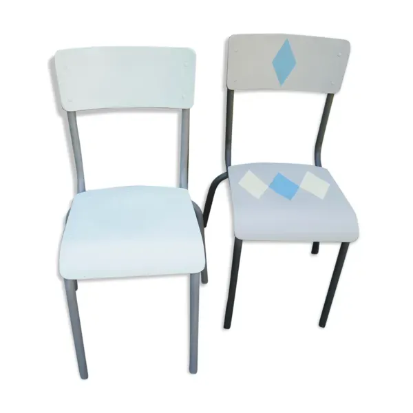 Paire de chaises relookées