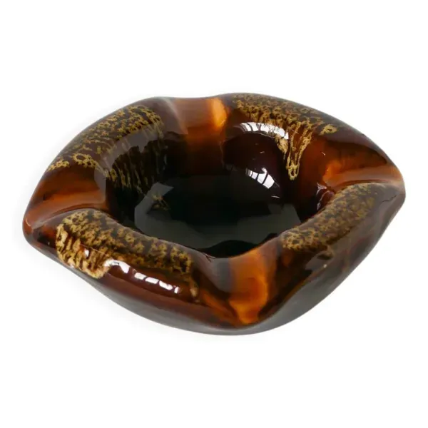 Vide-poche mortier en céramique, marron, 1970