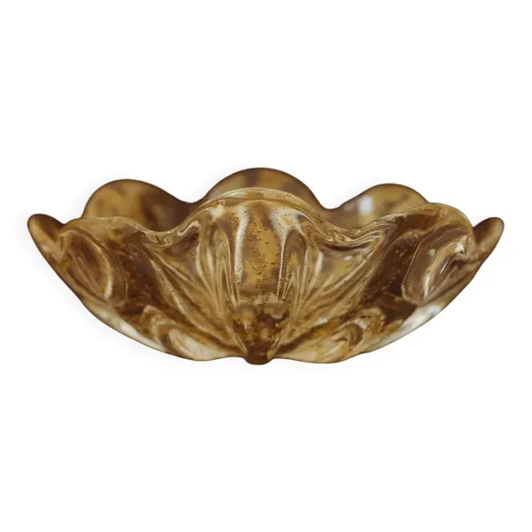 Coupe en verre de Murano à poudre d’or, XXe siècle