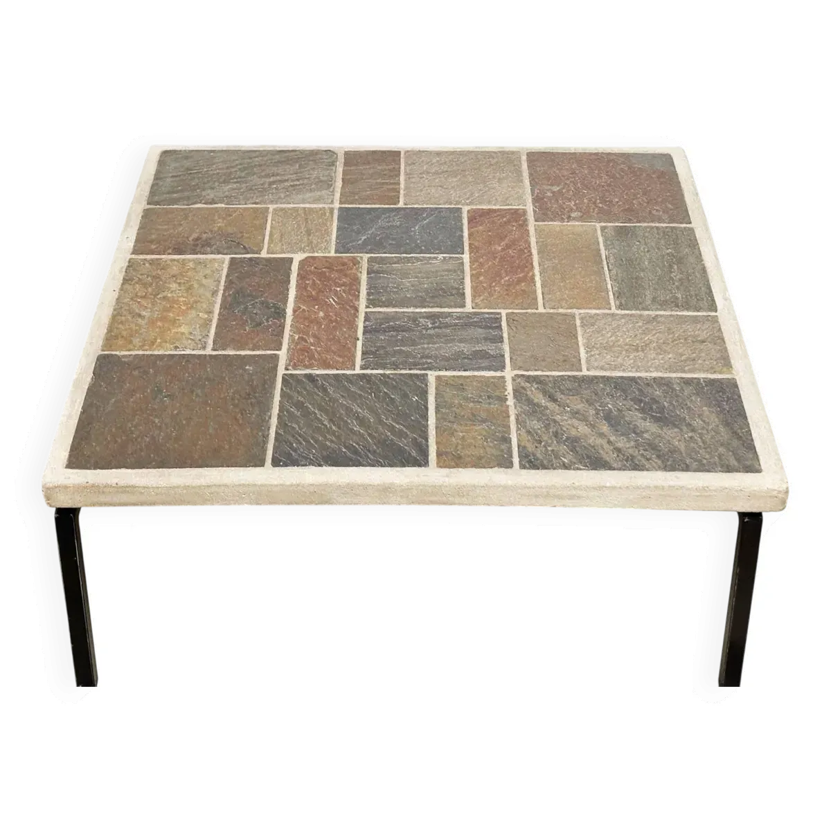 Table basse carrée brutaliste par Paul Kingma