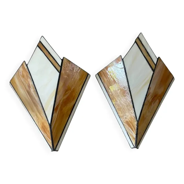 Paire d’appliques murales vintage style Tiffany