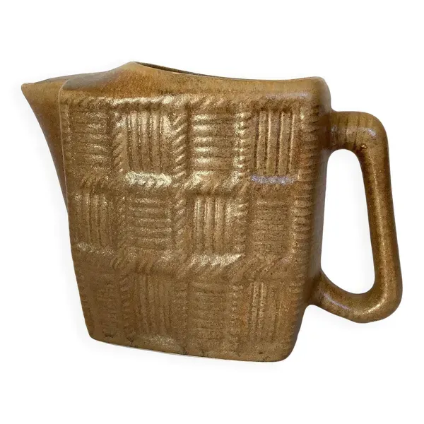 Pichet imitation cannage barbotine