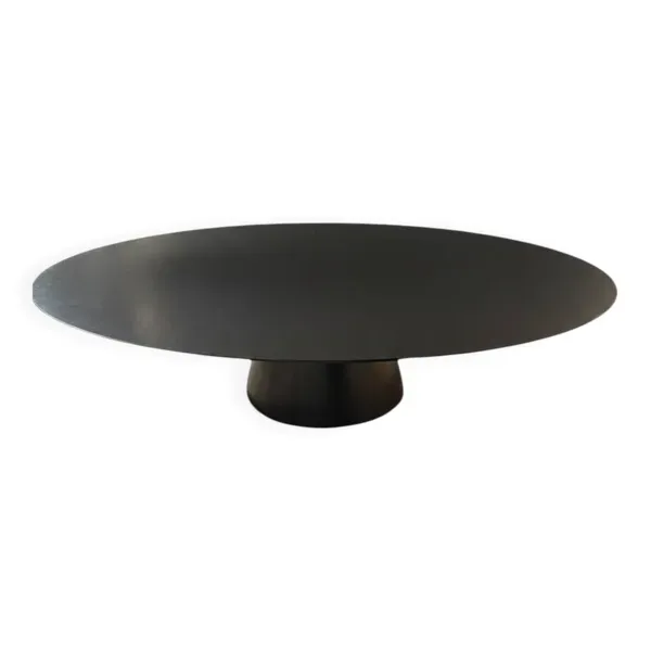Table Basse Beside 115cm – Métal Thermo-laqué Noir – Maison de Vacances