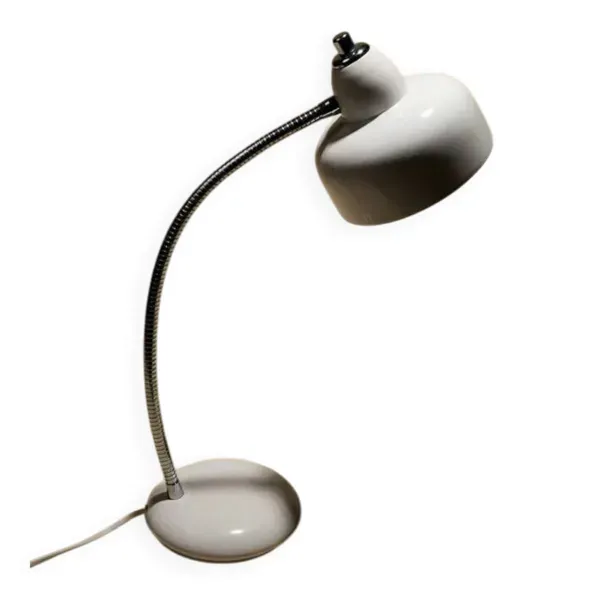 Lampe vintage années 60 en métal articulé – blanc cassé