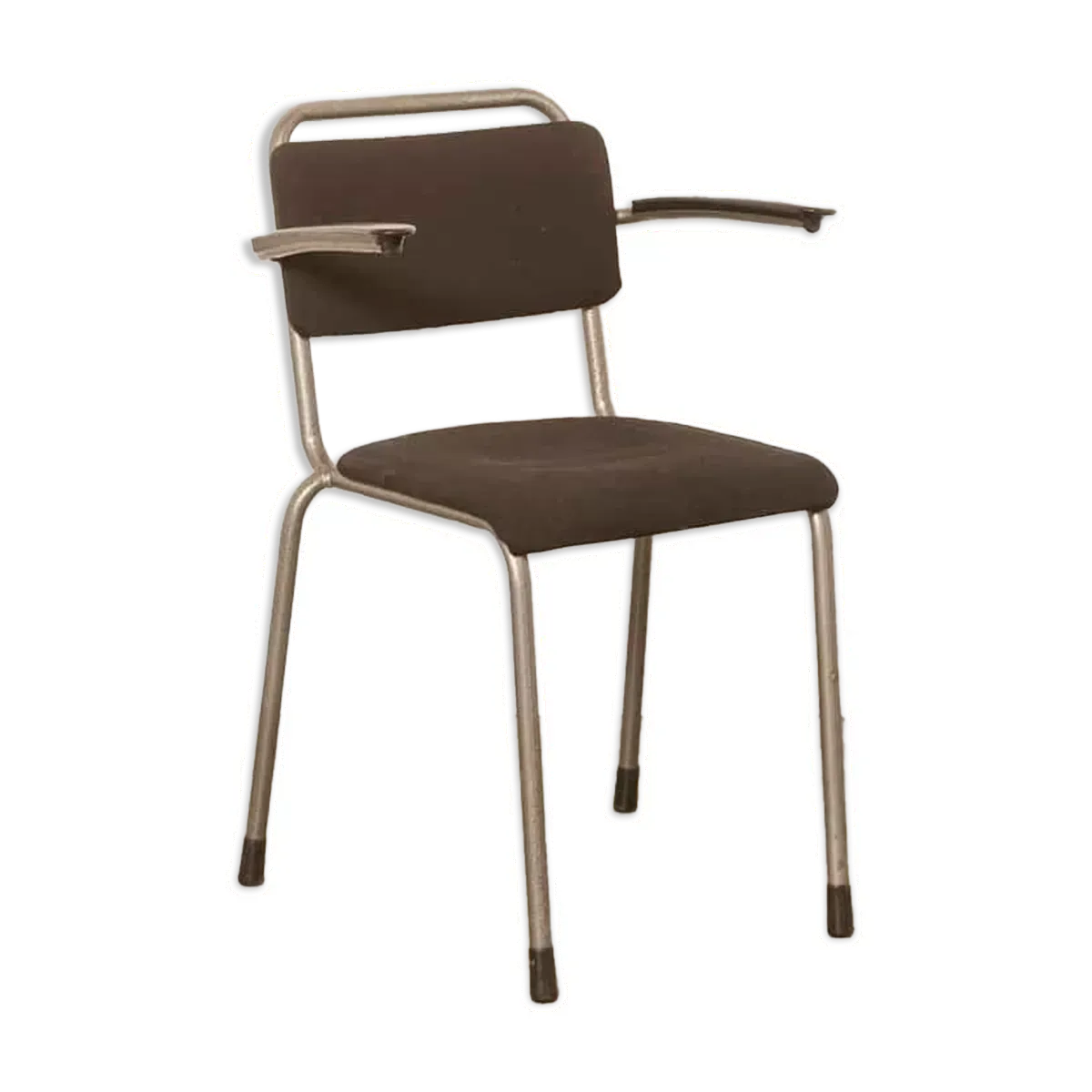 Chaise d'école Gispen 206 TH-Delft gris rembourré