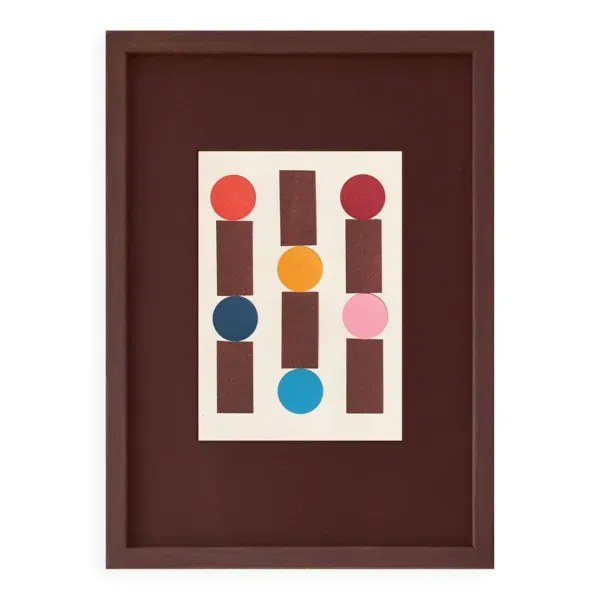 Collage abstrait sur papier encadrée signée eawy