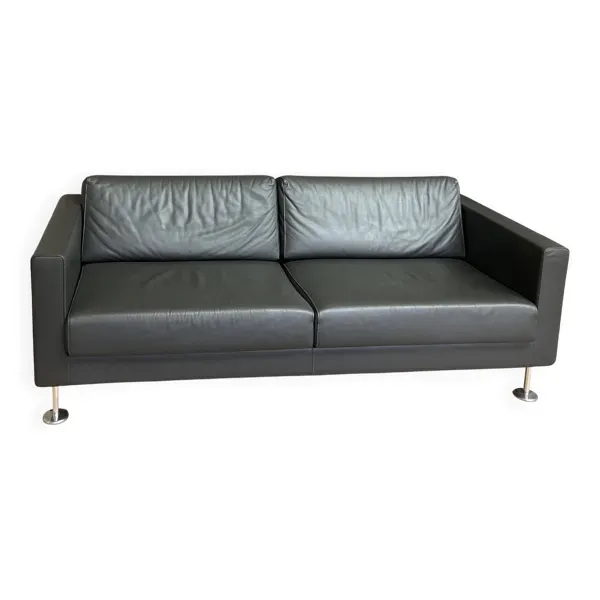 Canapé VITRA Park Sofa – Jasper Morrison – cuir premium gris