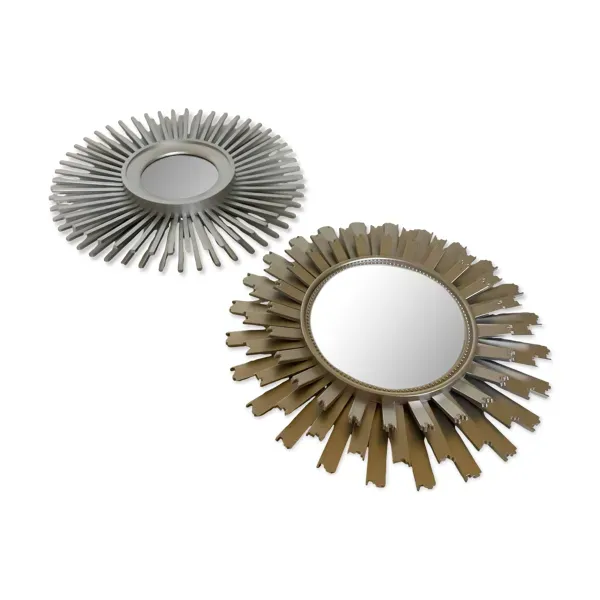 Paire de miroirs soleil argenté