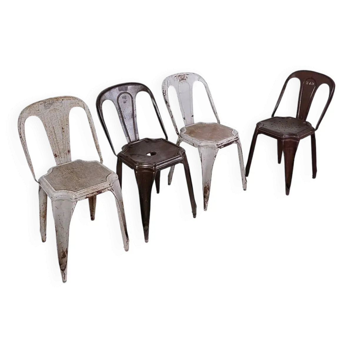 4 chaises en métal par Fibrocit, Belgique 1950