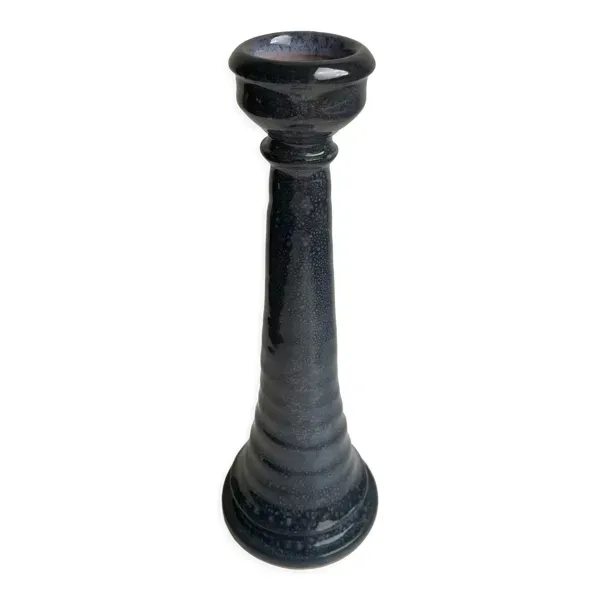 Bougeoir en grès artisanal signé années 70