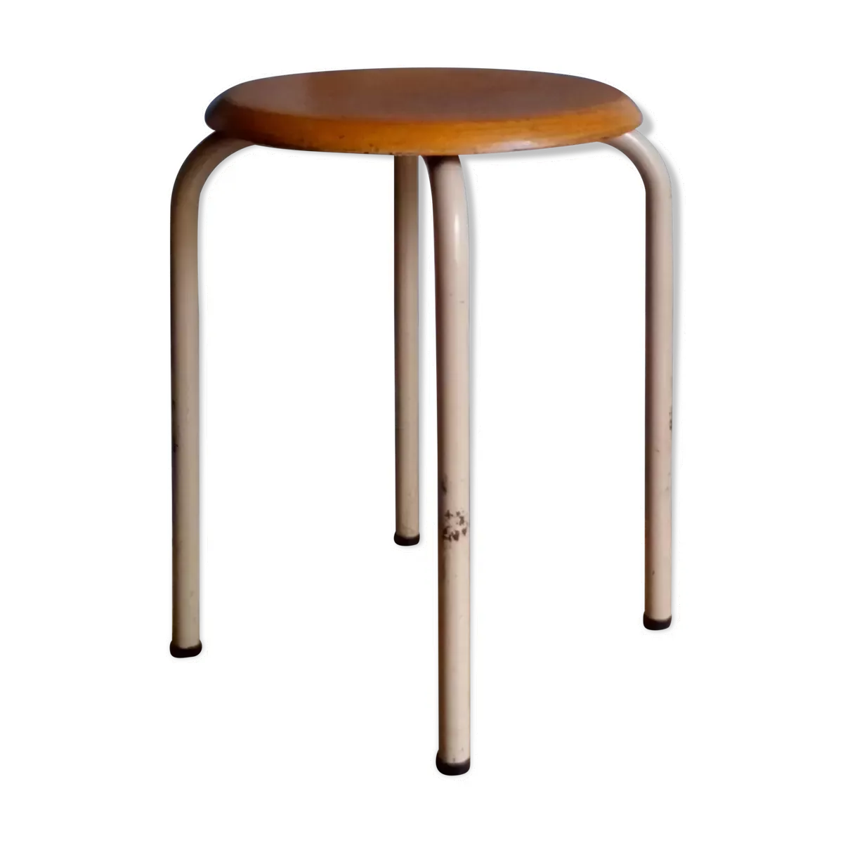 Tabouret d'atelier pieds en tubes métal industriels