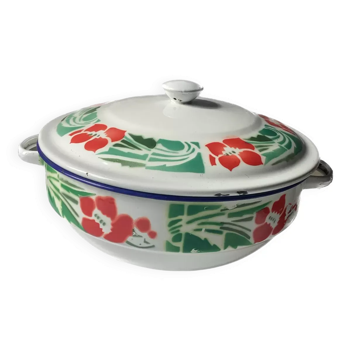 Soupière en tôle émaillée