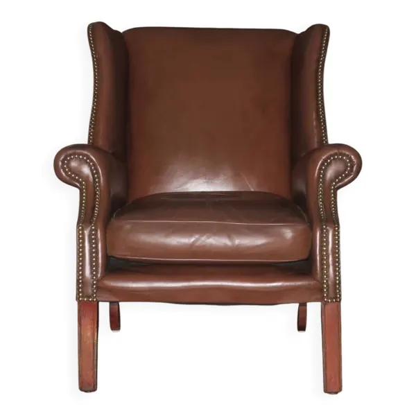 Fauteuil club en cuir vintage, années 1970