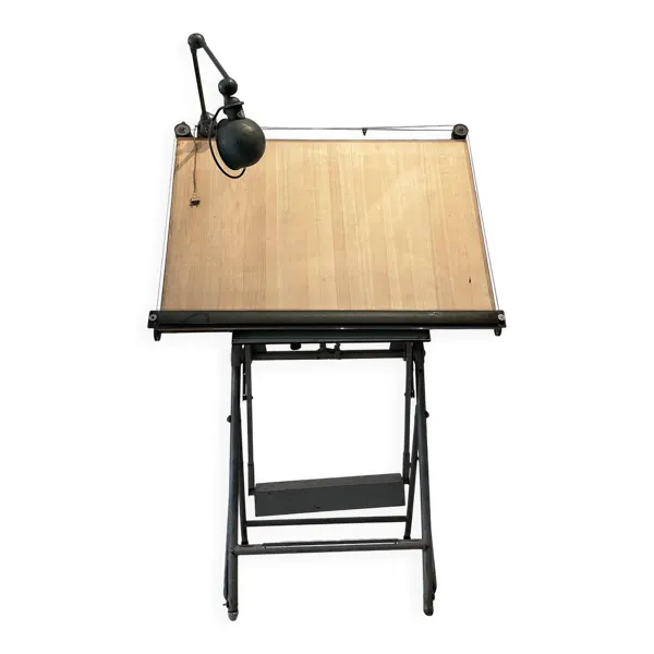 Table à dessin d’architecte Lucien Sautereau, années 1940 – Lampe Jieldé