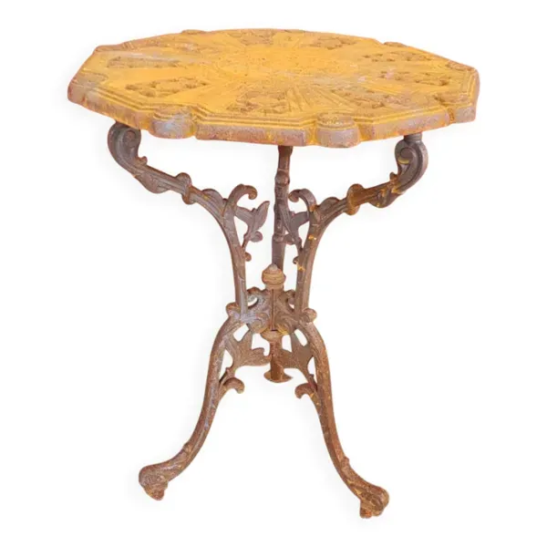 Table de jardin en fonte Art Nouveau table de bistrot