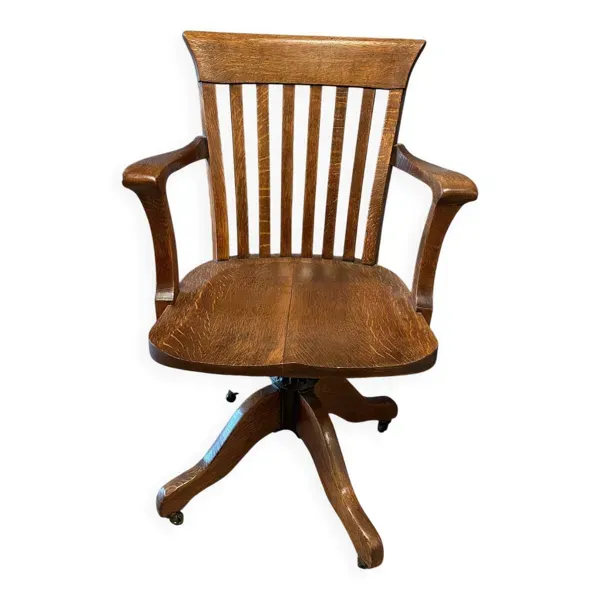 Chaise de bureau en chêne ancien