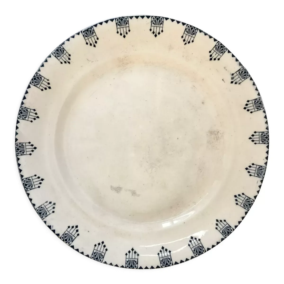 Plat rond Terre de Fer A&C modèle ''Rotterdam'' fin XIXème