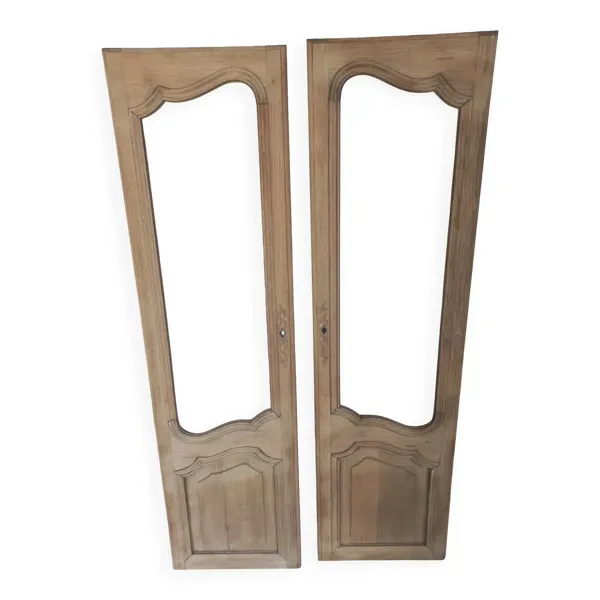 Paire de portes en chêne massif fintion sablée