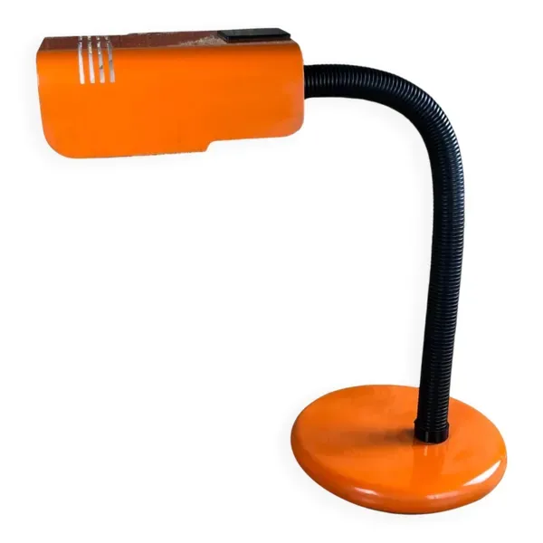 Lampe de bureau orange targetti, 1970