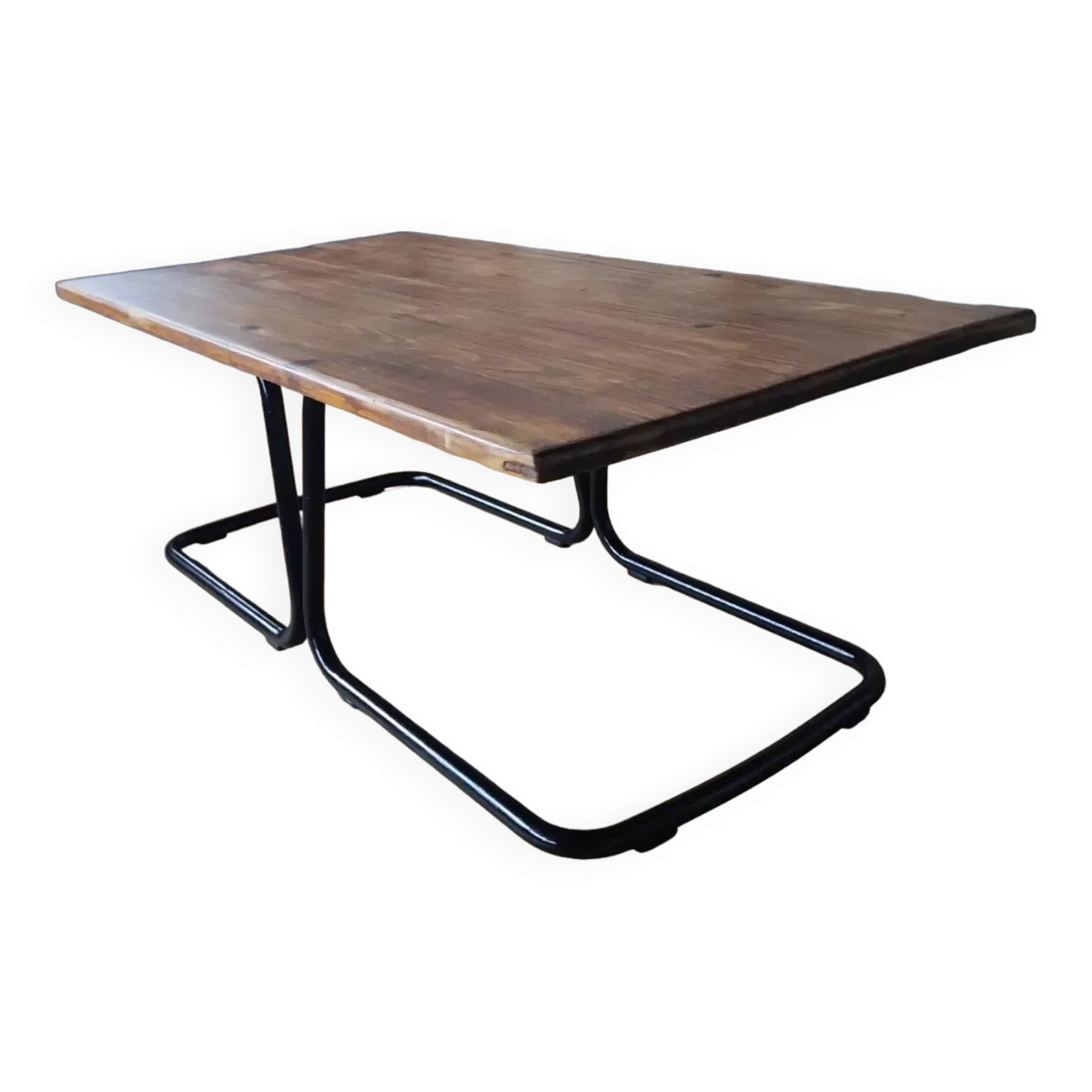 Table basse industrielle métal et bois