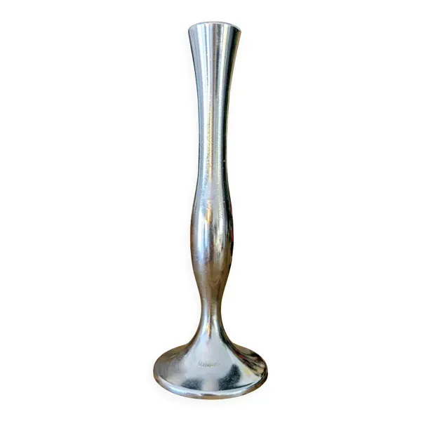 Soliflore vintage Damart en métal poli – Design moderniste XXe siècle