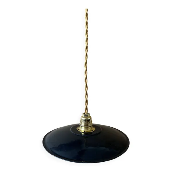 Suspension industrielle noire ancienne D19,5cm