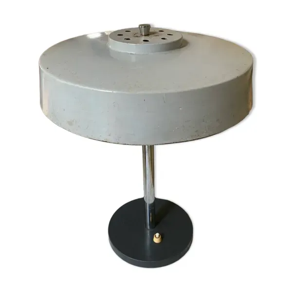 Lampe en métal gris de style industriel, années 1950-60