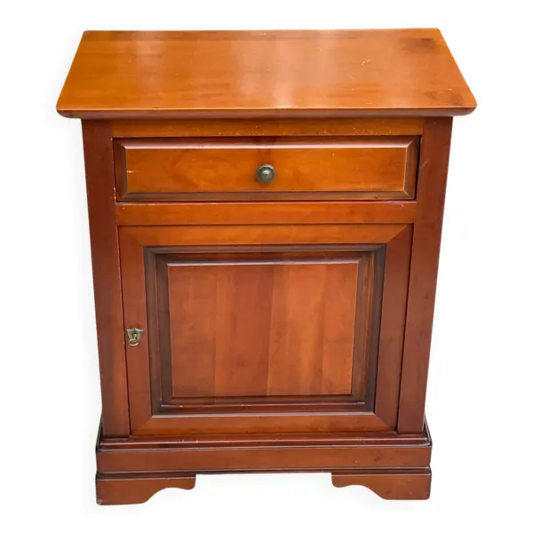 Table de chevet bout de canapé bois style Louis-Philippe en merisier 1980