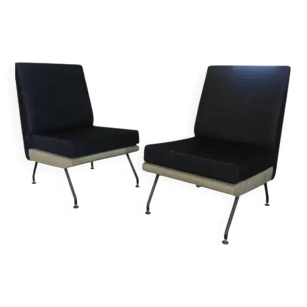 Paire de fauteuils vintage années 50 – esprit moderniste