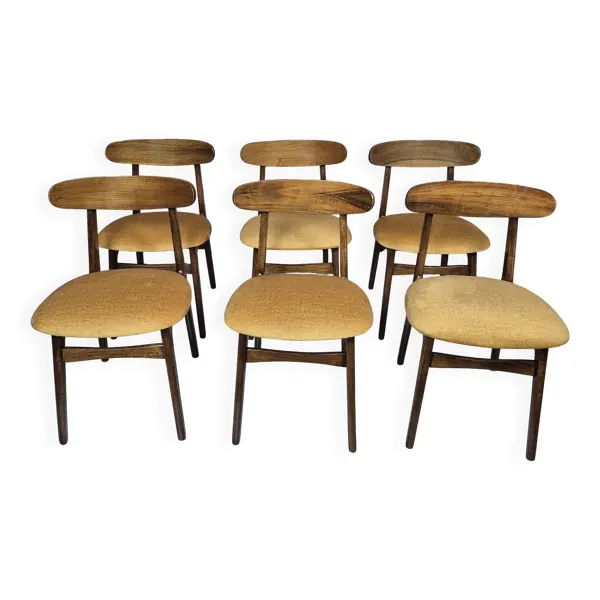 Ensemble de 6 chaises de salle à manger Avala restaurées des années 1960, Yougoslavie.