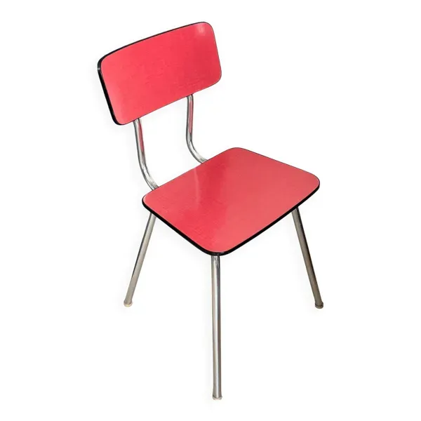 Chaise en Formica rouge vintage