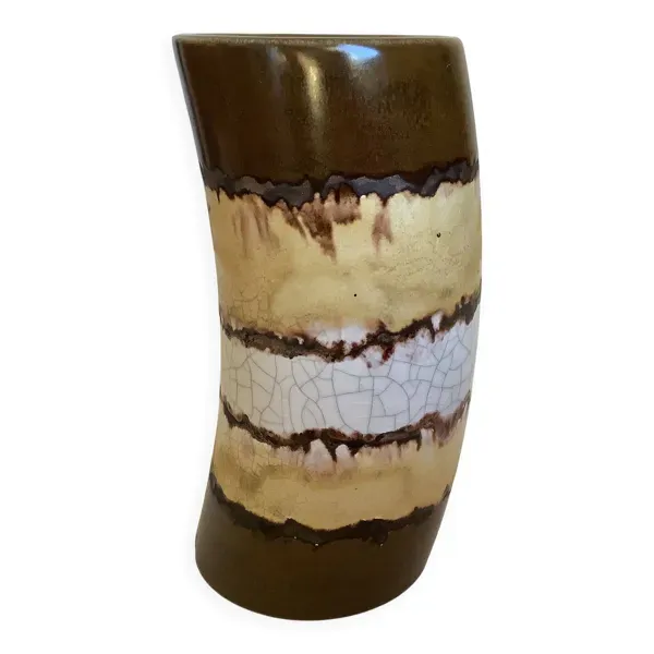 Petit vase courbé style raku