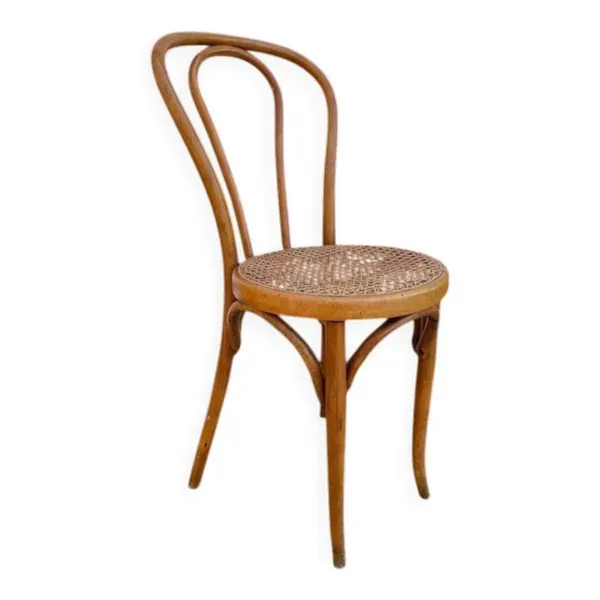 Chaise bistrot Horgen Glaris en bois courbé et cannage, Suisse, vers 1900