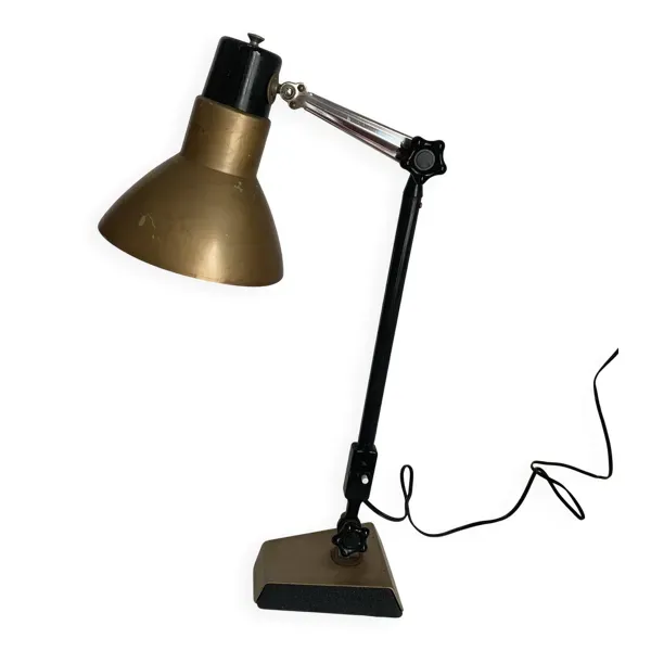 Lampe vintage 1950 industrielle Super Chrome champagne - 55 cm