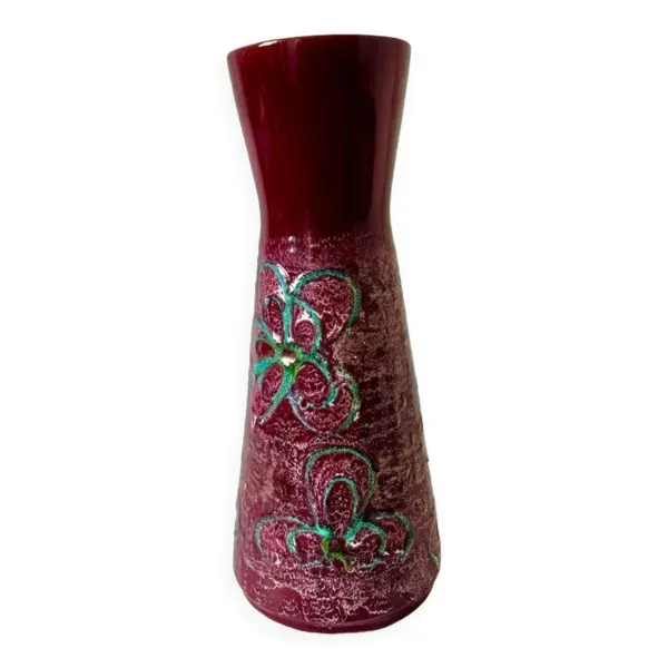 Grand vase Fat Lava Strehla DDR 1960 vintage