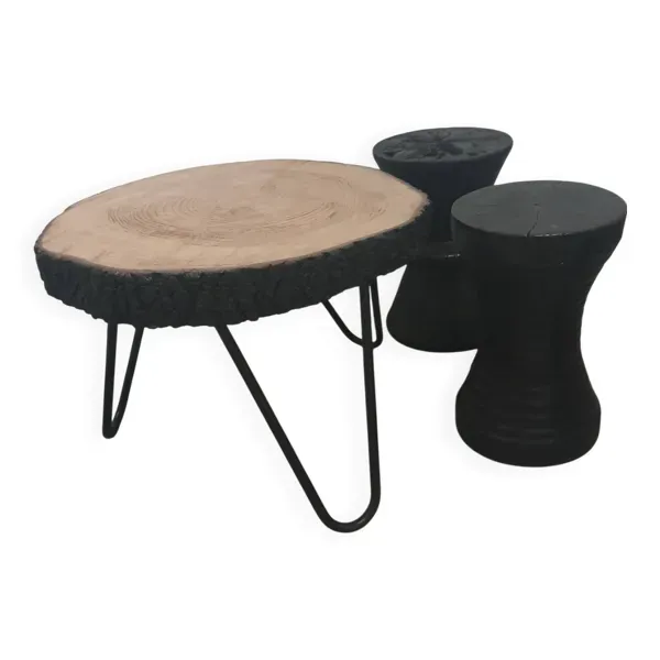 Lot de 3 meubles en bois fabriqué en Indonesie