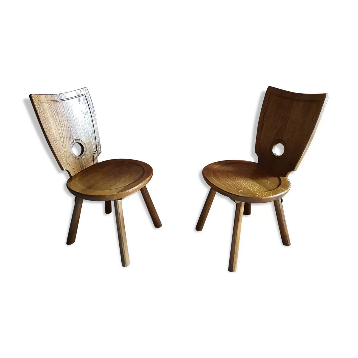 set de deux chaises brutaliste