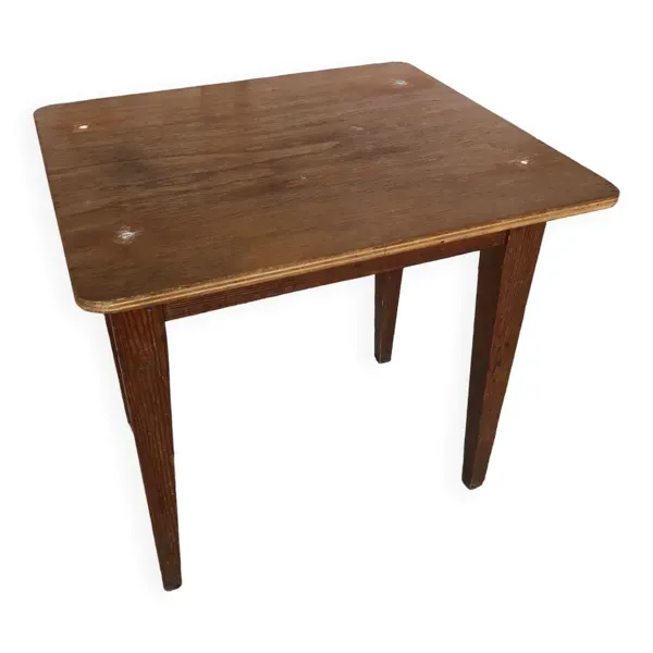 Table ecolier bois pieds compas vintage