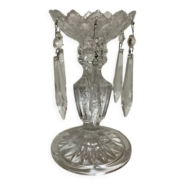 Bougeoir ananas à six pampilles verre moulé