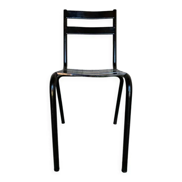 Chaise industrielle bistrot style tolix métal noir vintage