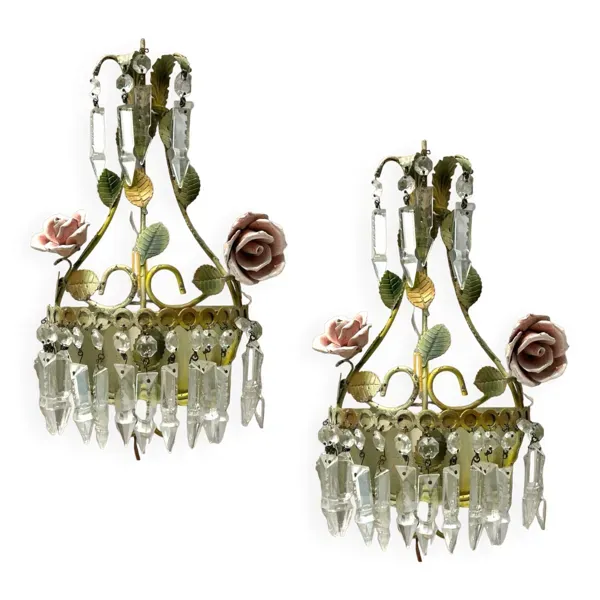 Appliques en cristal Tole, lot de 2