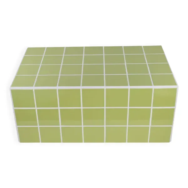 Table basse en carreaux de céramique vert lime brillant Fait-main à Paris