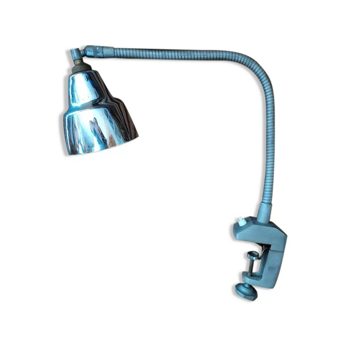 Lampe bureau d'étude métal industriel patiné vintage ancienne dp1121b32