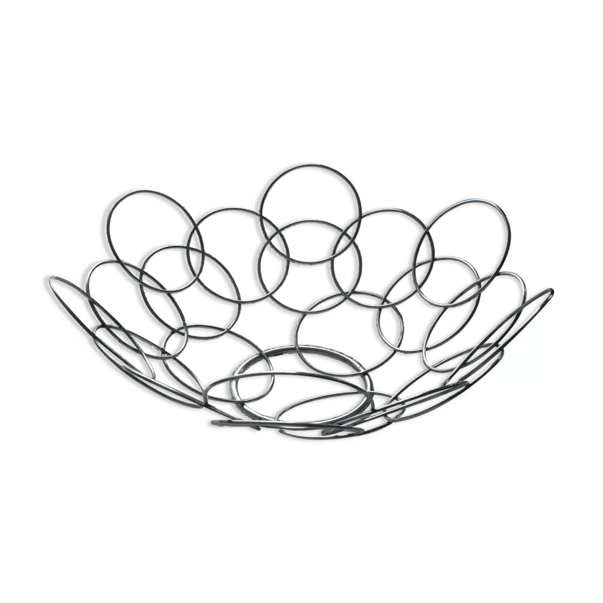 Panier coupe à fruits en fil de métal, pieds boules