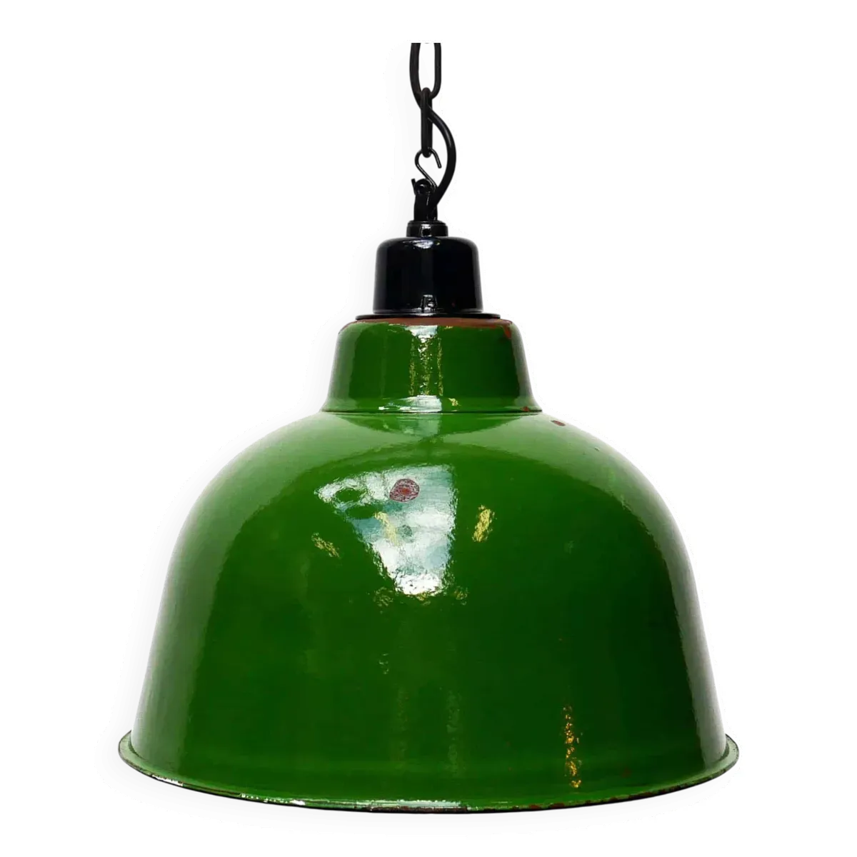 Suspension en tôle émaillée verte