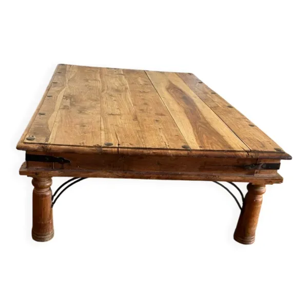 Table Basse Vintage en Teck, Inde, 1960s