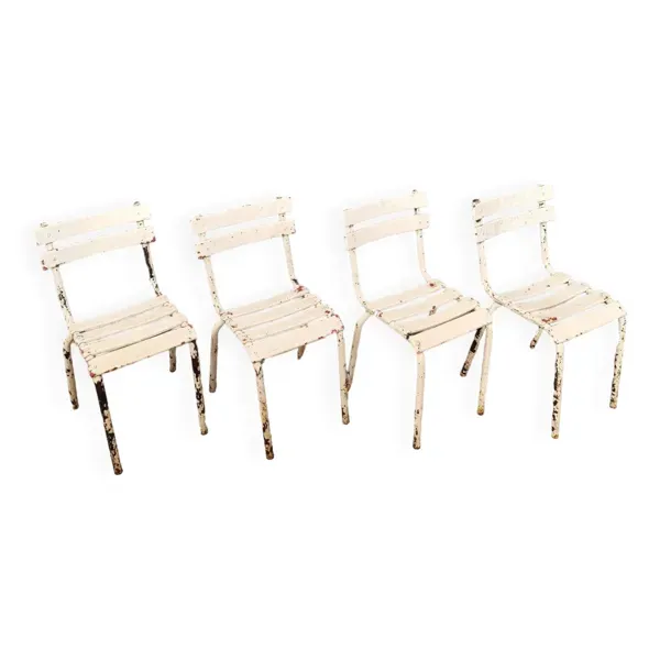 Lot de 4 chaises bistrot Tolix vintage