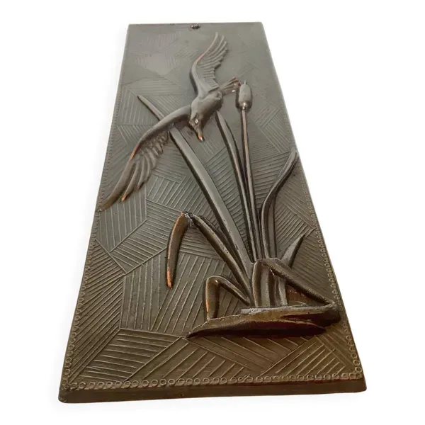 Tableau en métal oiseau zoomorphe